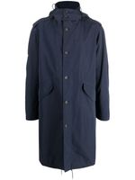 A.P.C. parka en coton mélangé à capuche - Bleu