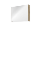 Proline Comfort spiegelkast met spiegels aan binnen- en buitenzijde en 2 deuren 80 x 60 x 14 cm, raw oak