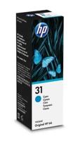 HP 31 originele cyaan inktfles van 70 ml (1VU26AE) voor HP Smart Tank 455/457/513/Plus 555/Plus 559/Plus 570/Plus 655
