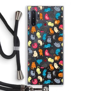 Kleurrijke katten: Samsung Galaxy Note 10 Plus Transparant Hoesje met koord