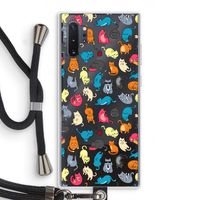 Kleurrijke katten: Samsung Galaxy Note 10 Plus Transparant Hoesje met koord