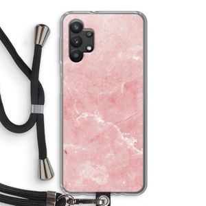 Roze marmer: Samsung Galaxy A32 5G Transparant Hoesje met koord