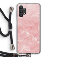 Roze marmer: Samsung Galaxy A32 5G Transparant Hoesje met koord