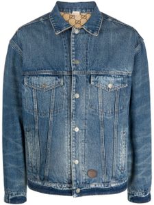 Gucci veste en jean à doublure en toile GG - Bleu