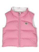 Moncler Enfant gilet matelassé à patch logo - Rose - thumbnail