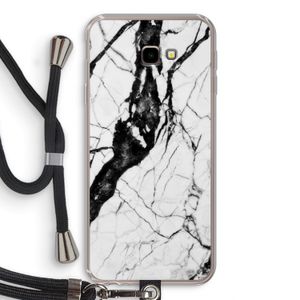 Witte marmer 2: Samsung Galaxy J4 Plus Transparant Hoesje met koord