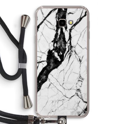 Witte marmer 2: Samsung Galaxy J4 Plus Transparant Hoesje met koord
