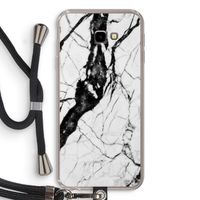 Witte marmer 2: Samsung Galaxy J4 Plus Transparant Hoesje met koord