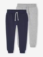Set van 2 basic joggingbroeken voor jongens marineblauw