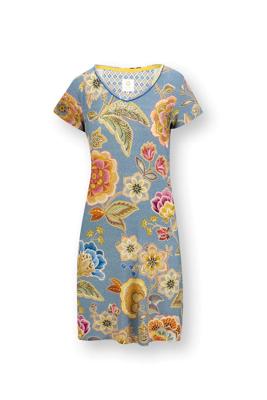 Pip Studio Djoy Nachthemd Korte Mouw Matata Blauw S