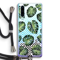 Geometrische jungle: Huawei P30 Transparant Hoesje met koord