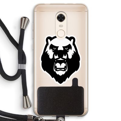 Angry Bear (white): Xiaomi Redmi 5 Transparant Hoesje met koord
