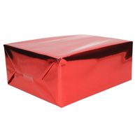 Inpakpapier/cadeaupapier - 400 x 50 cm - metallic rood - thumbnail