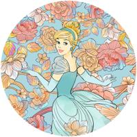 Fotobehang - Cinderella Pastel Dreams 125x125cm - Rond - Vliesbehang - Zelfklevend
