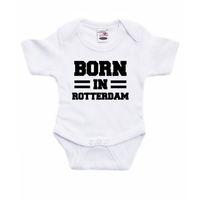 Born in Rotterdam kraamcadeau rompertje wit jongens en meisjes 92 (18-24 maanden)  - - thumbnail