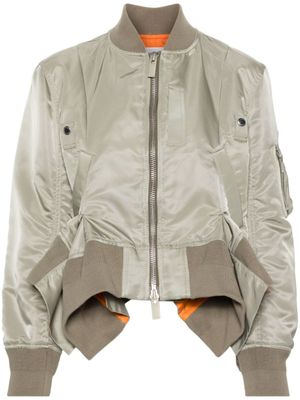 sacai veste bomber à fermeture zippée - Vert