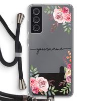 Rozen: Samsung Galaxy S21 FE Transparant Hoesje met koord
