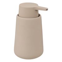 Zeeppompje/zeepdispenser Cocoon - kunststeen - beige - 8 x 15 cm - 300 ml