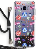 Bloemetjes: Samsung Galaxy S8 Plus Transparant Hoesje met koord