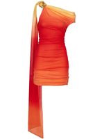 Ferragamo robe courte froncée à une épaule - Orange