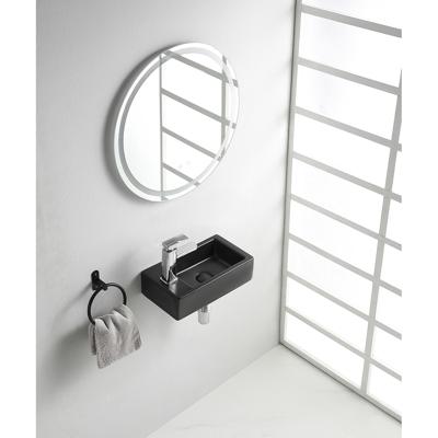 Wiesbaden Rhea M - Fontein - Links- 40x22x11cm- Keramiek - Mat Zwart