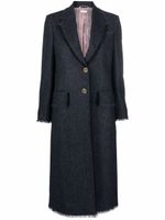 Thom Browne manteau en tweed à simple boutonnage - Bleu - thumbnail