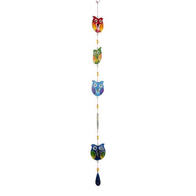 Raamdecoratie Hars 5 Uilen (Multicolor)