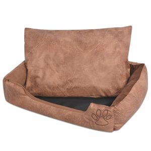 VidaXL Hondenbed kussen pu-kunstleer maat s beige