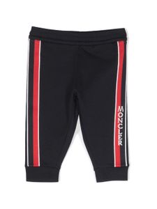 Moncler Enfant pantalon de jogging rayé à logo imprimé - Bleu