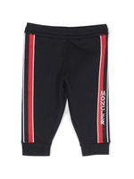 Moncler Enfant pantalon de jogging rayé à logo imprimé - Bleu - thumbnail