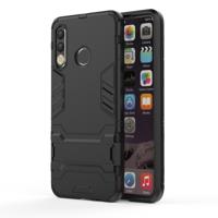 Schokbestendige PC + TPU geval voor Huawei P30 lite met houder (zwart)
