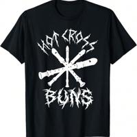 Men's Baseball Home Plate Drip Graphic T-Shirt | 100% Cotton Black Hot Cross Buns / XXXL