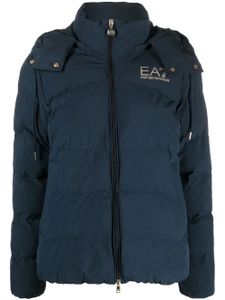 Ea7 Emporio Armani veste zippée à capuche - Bleu