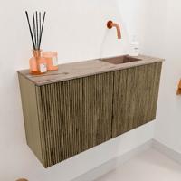 Toiletmeubel Mondiaz Joya Dlux | 80 cm | Meubelkleur Dusk | Faye wastafel Arena Wasbak Rechts | Zonder kraangat(en)