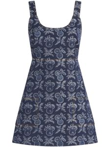 ETRO robe courte à motif en jacquard - Bleu