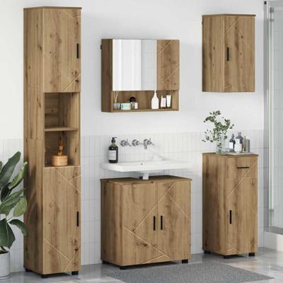 Badkamermeubelset 5 pcs artisanaal eikenkleurig 61 x 35 x 64 cm