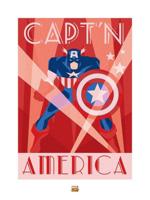 Kunstdruk Marvel Deco Captain America 60x80cm
