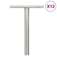 VidaXL Zwevende plankdragers 12st onzichtbaar ø10x100 mm koolstofstaal VidaXL Zwevende plankdragers 12st onzichtbaar ø10x100 mm koolstofstaal