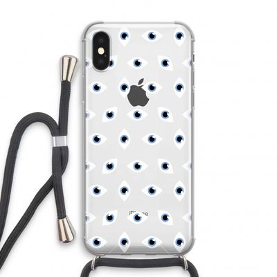 Eyes pattern: iPhone XS Transparant Hoesje met koord