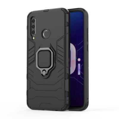 PC + TPU schokbestendige beschermhoes met magnetische ring houder voor Huawei Honor 10i (zwart)