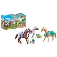 PLAYMOBIL World Of Horses 3 paarden met accessoires 71356 - thumbnail