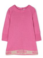 Moschino Kids pull en maille fine à logo jacquard - Rose