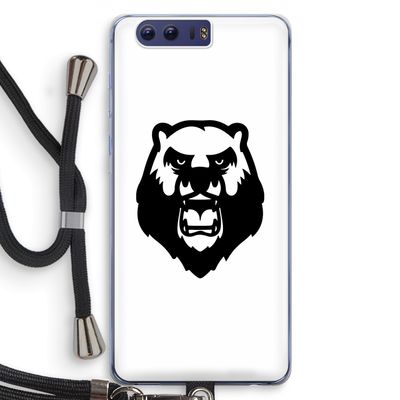 Angry Bear (white): Honor 9 Transparant Hoesje met koord