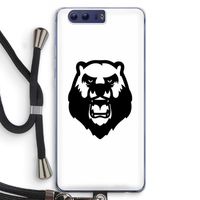 Angry Bear (white): Honor 9 Transparant Hoesje met koord