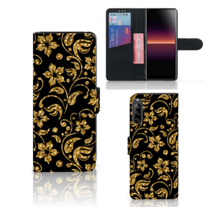 Sony Xperia L4 Hoesje Gouden Bloemen