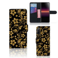 Sony Xperia L4 Hoesje Gouden Bloemen - thumbnail