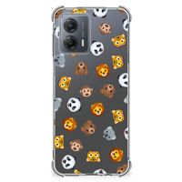 Doorzichtige Silicone Hoesje voor Motorola Moto G53 Dieren Emojis