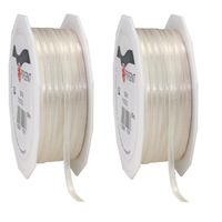 2x Luxe hobby/decoratie beige satijnen sierlinten 0,3 cm/3 mm x 50 meter