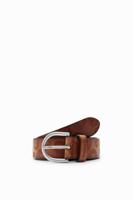 Leren riem met geometrische vormen - BROWN - 95