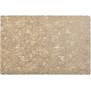 1x Rechthoekige gevlochten placemats glanzend goud 30 x 45 cm
